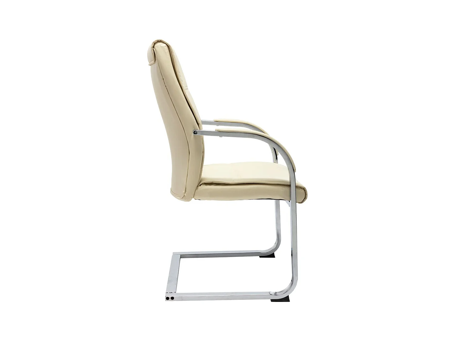 Sedia da ufficio a sbalzo in similpelle color crema