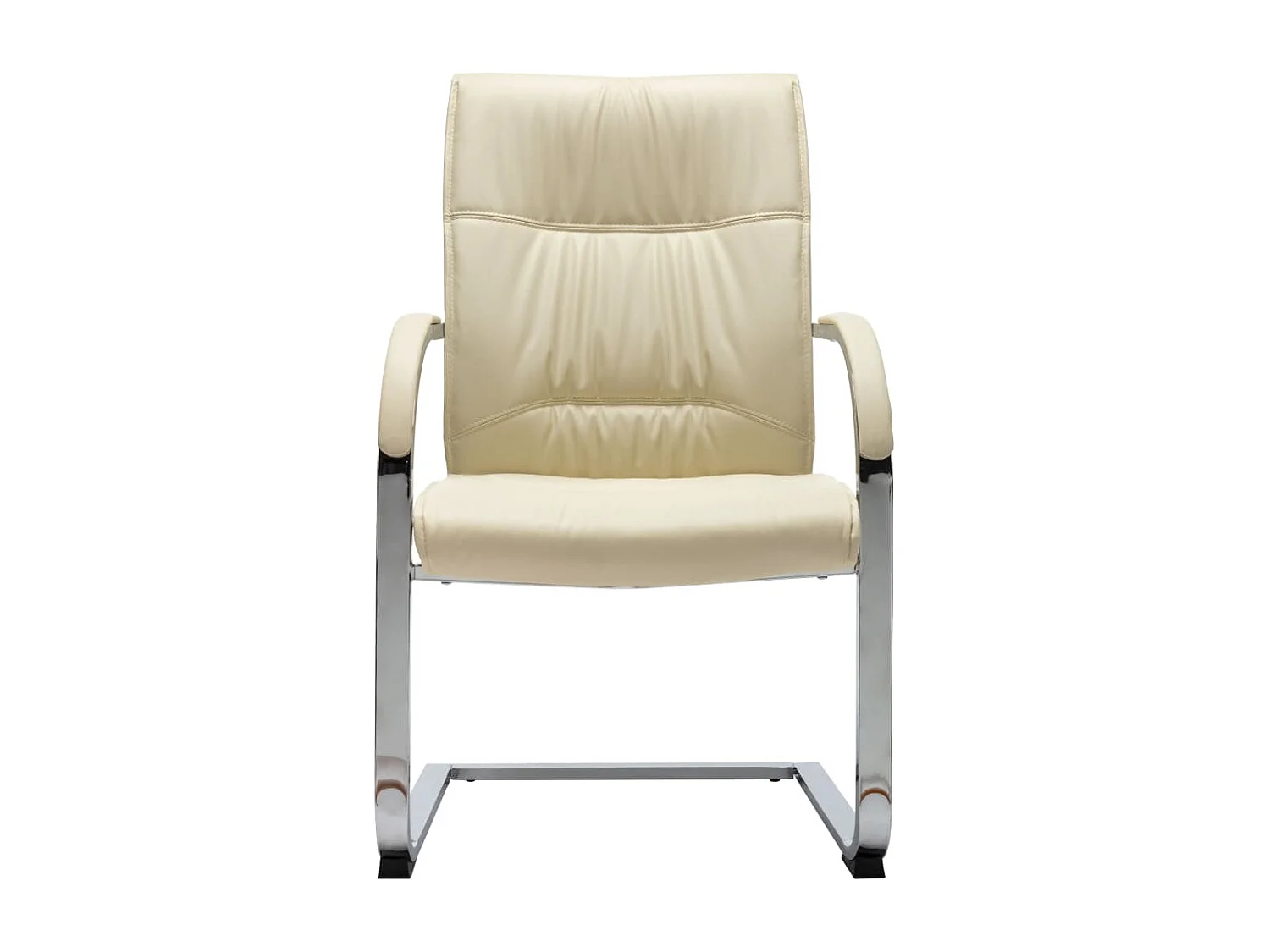 Chaise de bureau cantilever Crème Similicuir