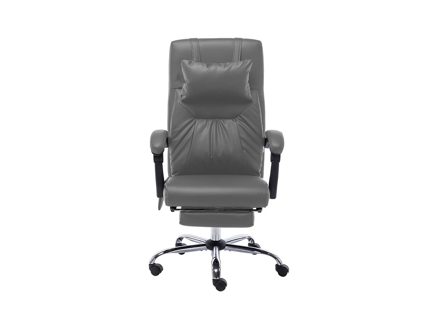 Antracietkleurige kunstleren massagestoel voor op kantoor