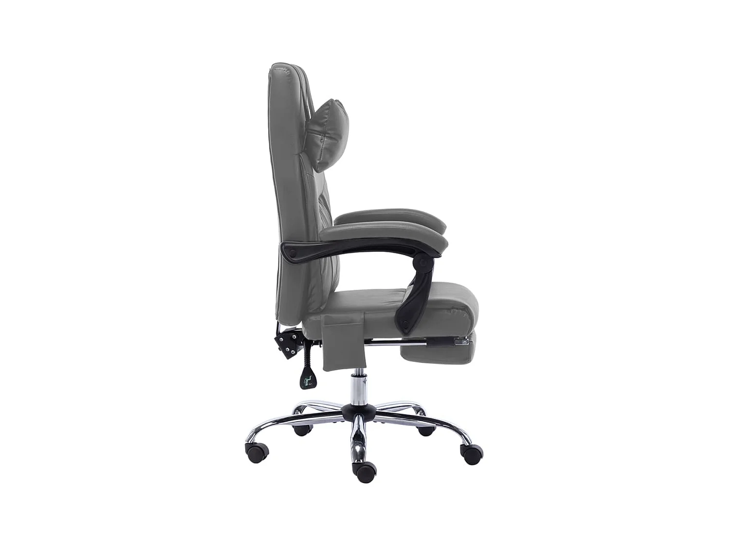 Antracietkleurige kunstleren massagestoel voor op kantoor