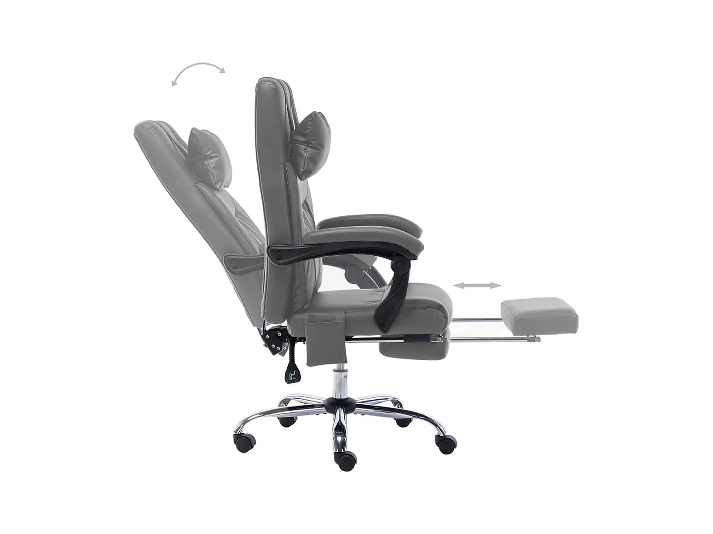 Antracietkleurige kunstleren massagestoel voor op kantoor