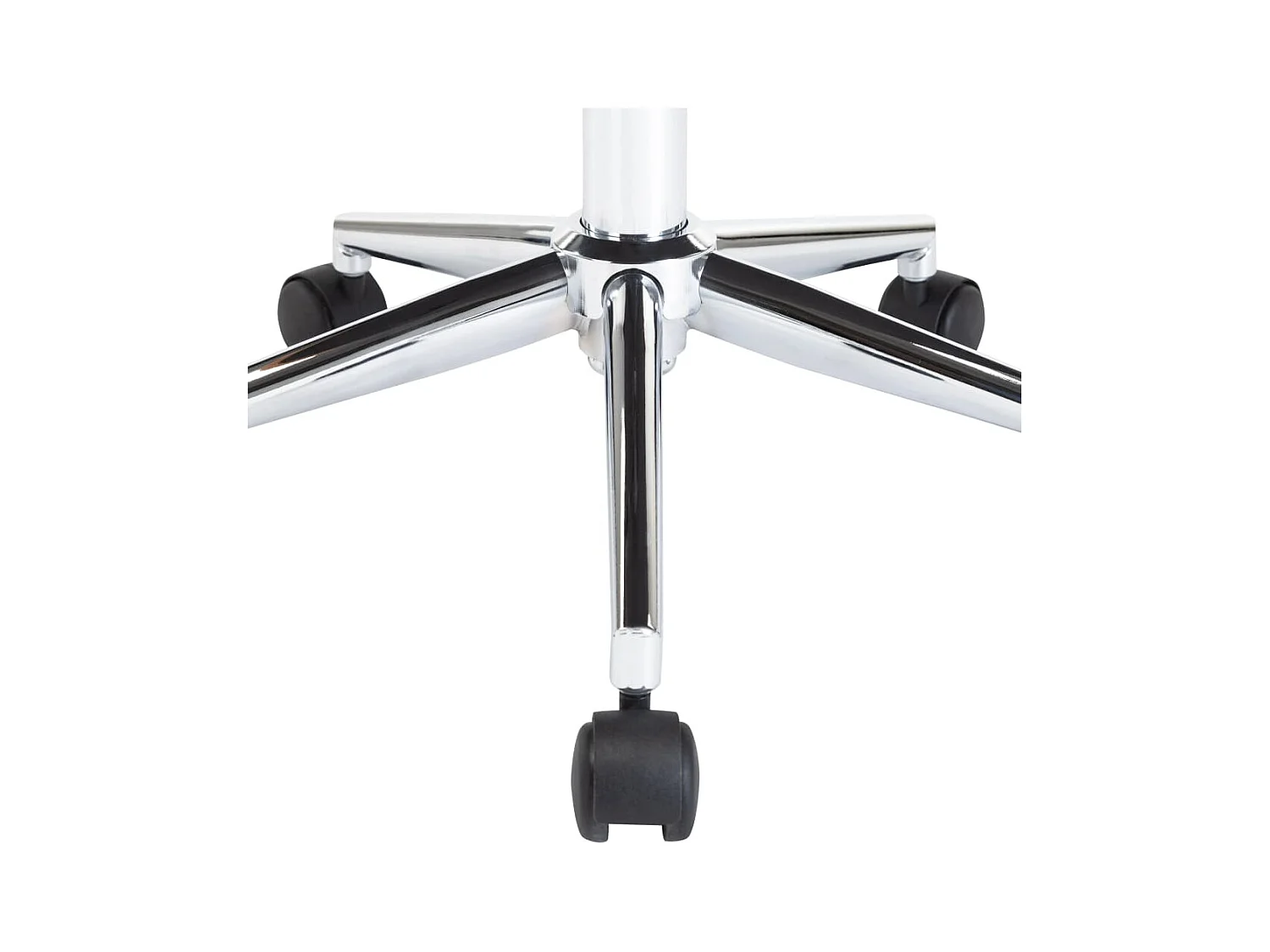 Witte draaibare bureaustoel van gebogen hout en kunstleer