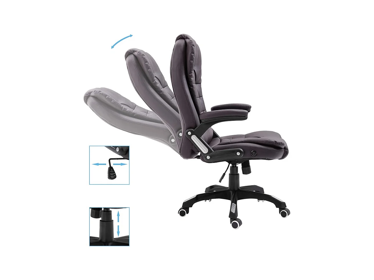 Bruine kunstleren bureaustoel