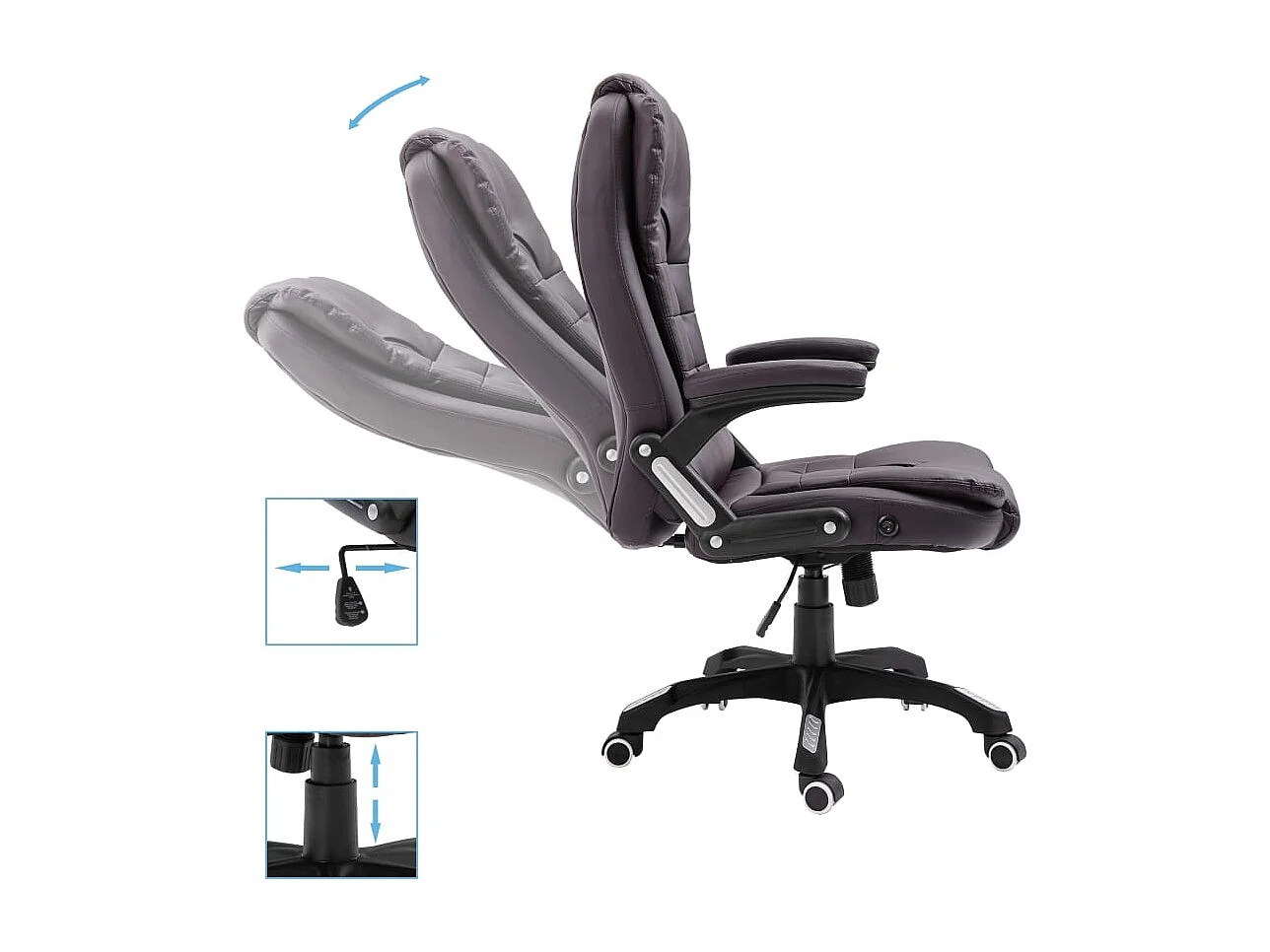 Chaise de bureau Marron Similicuir