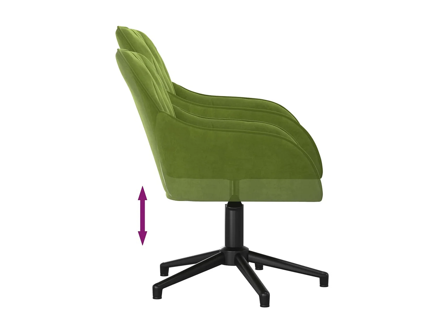 Silla de oficina giratoria de terciopelo verde claro