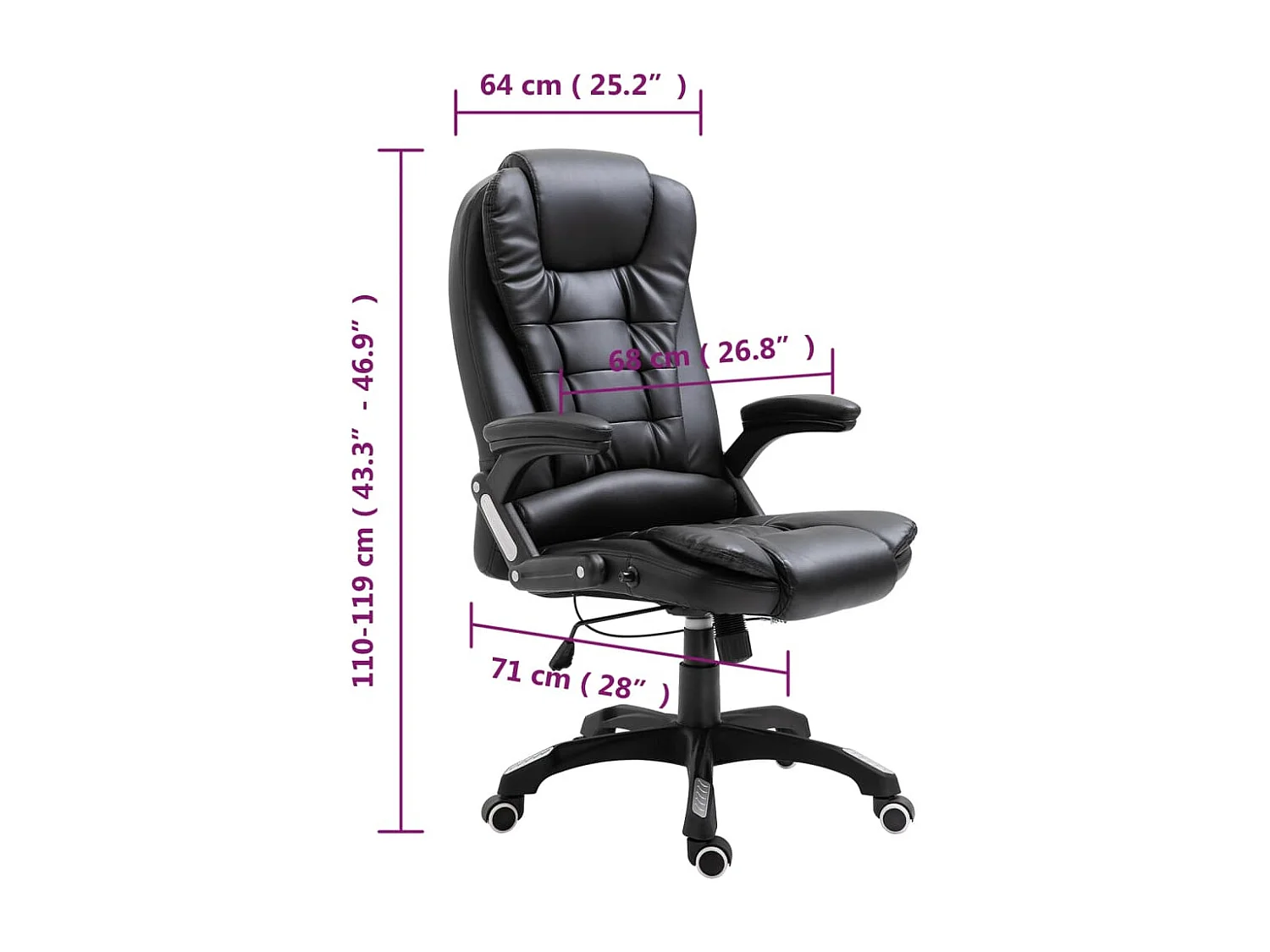 Sedia da ufficio in similpelle nera