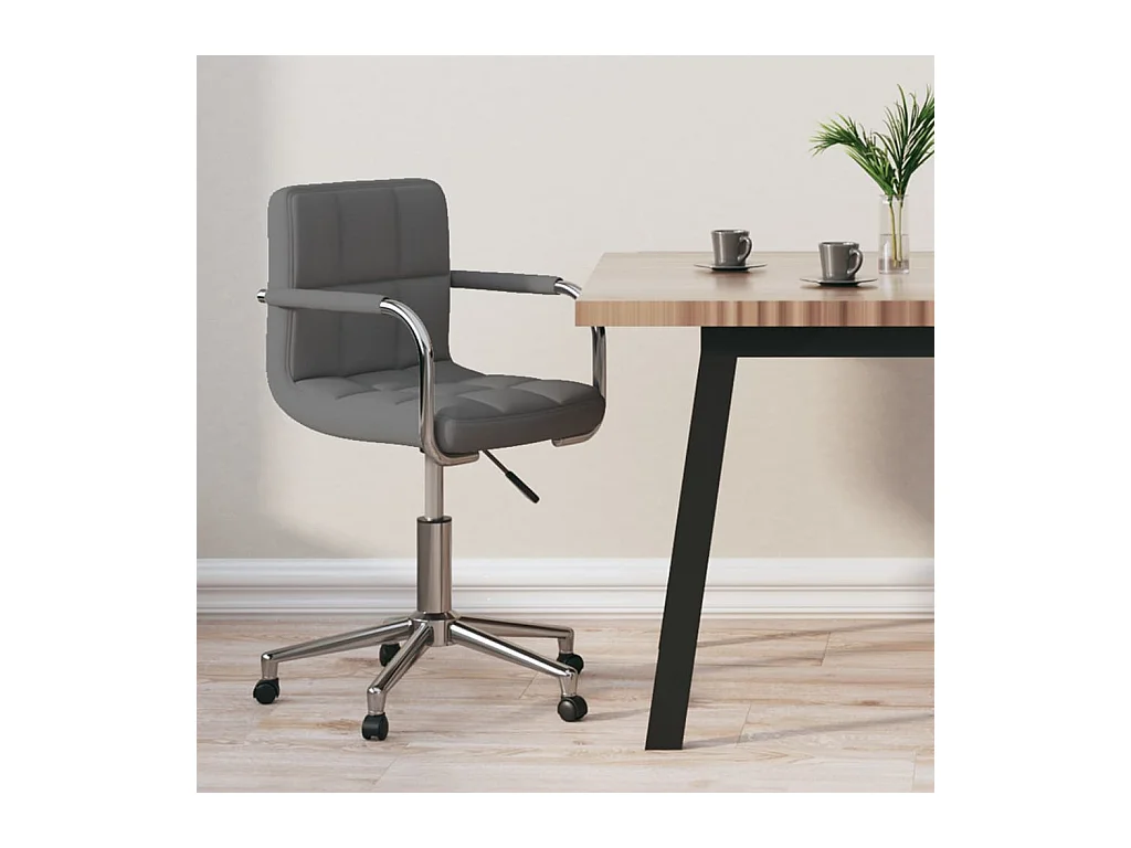 Sedia girevole da ufficio in tessuto grigio chiaro