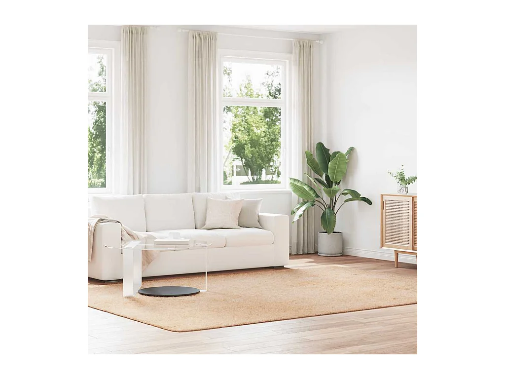 Alfombra de pelo largo beige NAVARRA 240x340 cm poliéster