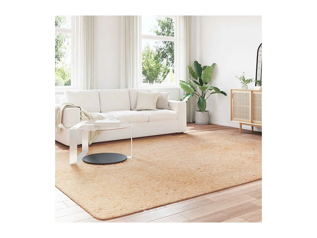 Alfombra de pelo largo beige NAVARRA 240x340 cm poliéster