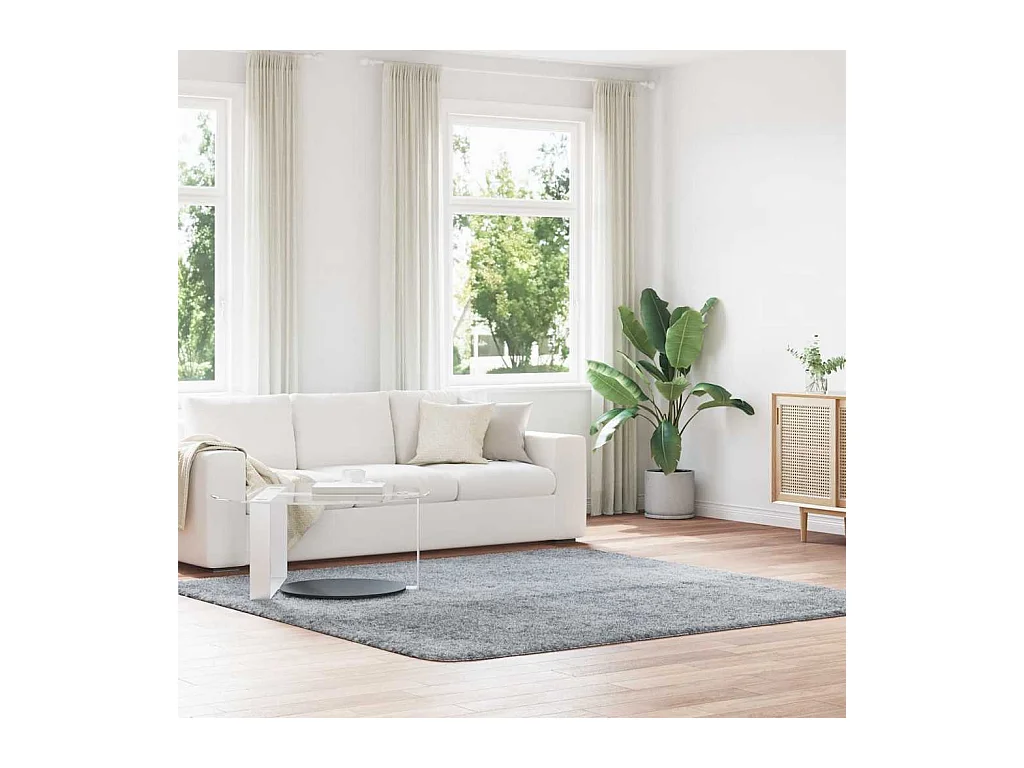 Tapis Shaggy à poils longs NAVARRA gris clair 240x240 cm