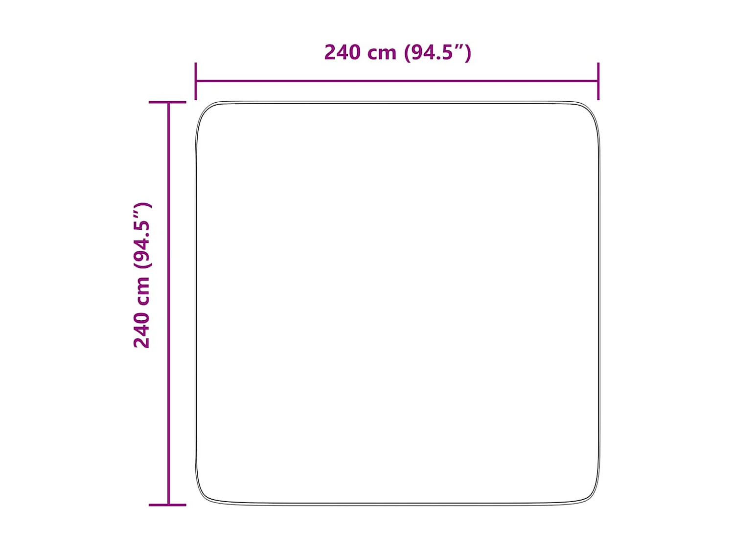 Tapis Shaggy à poils longs NAVARRA gris clair 240x240 cm