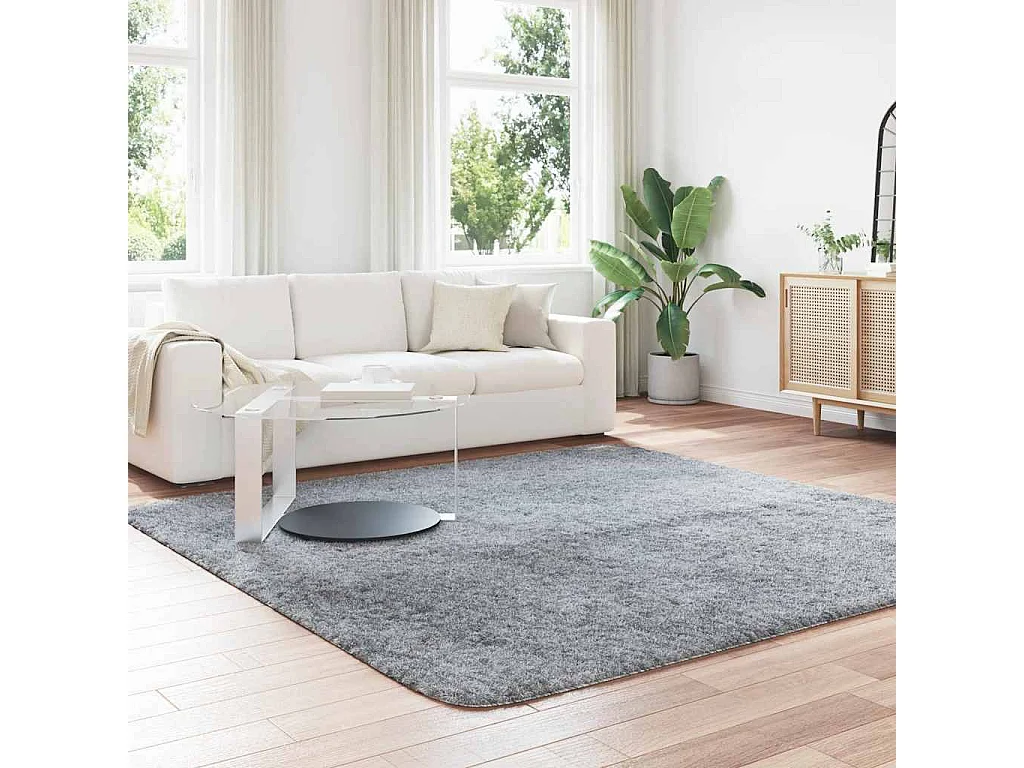 Tapis Shaggy à poils longs NAVARRA gris clair 240x240 cm