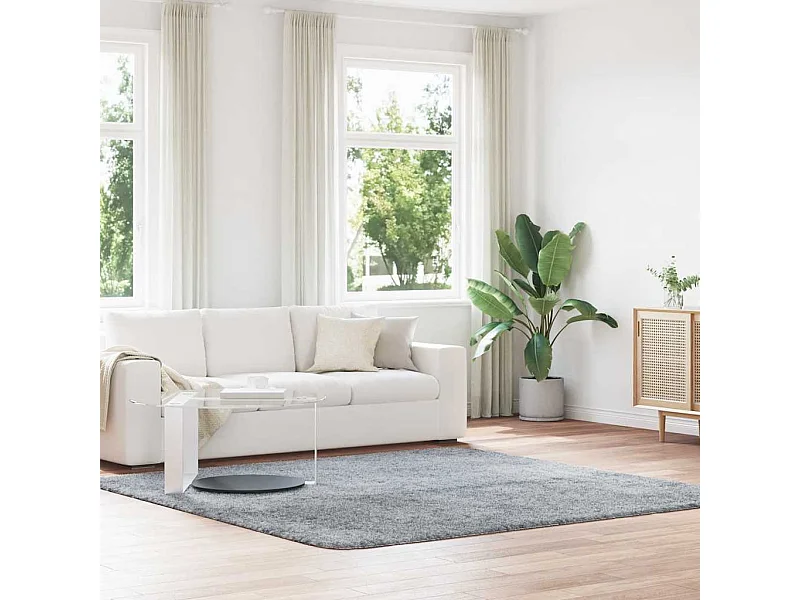 Tapis Shaggy à poils longs NAVARRA gris clair 240x240 cm