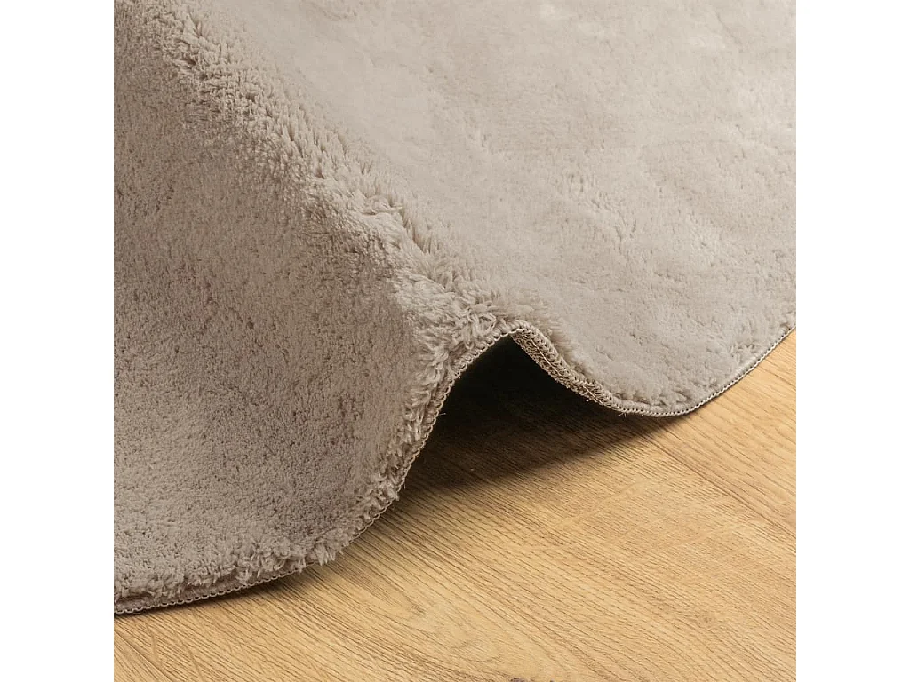 Tapis HUARTE à poils courts doux et lavable sable Ø 80 cm