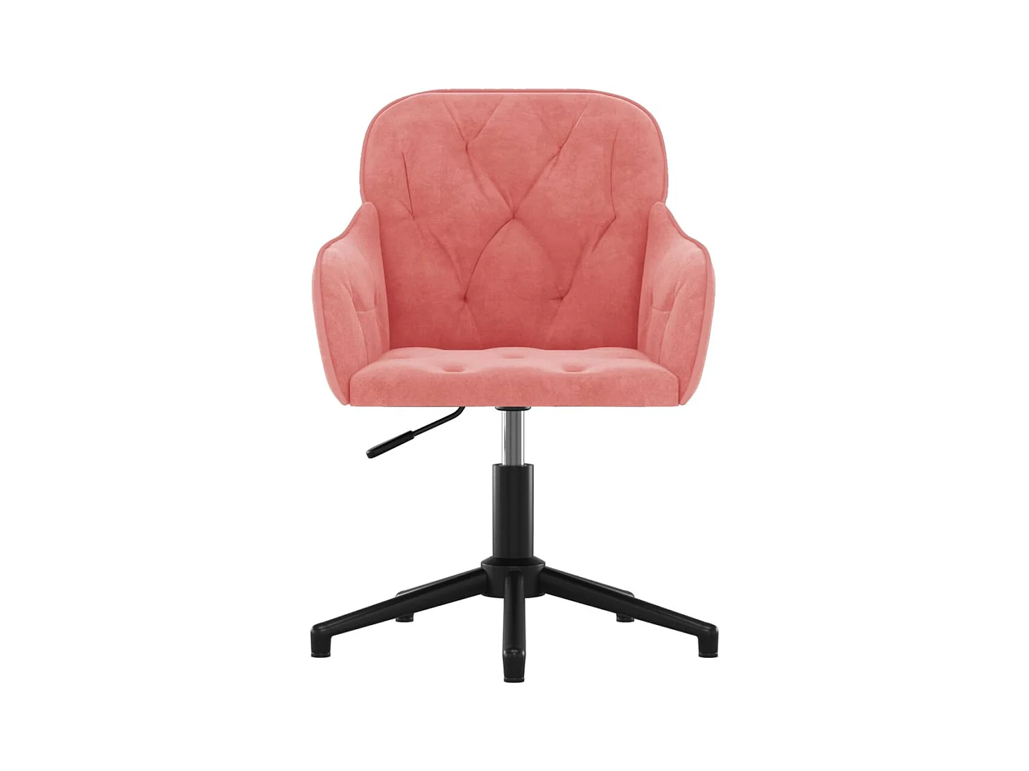 Silla de oficina giratoria de terciopelo rosa