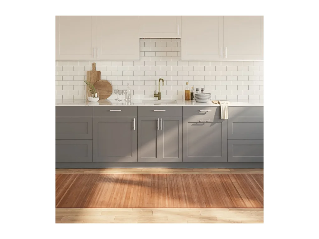 Tapis rectangulaire naturel 100x300 cm bambou