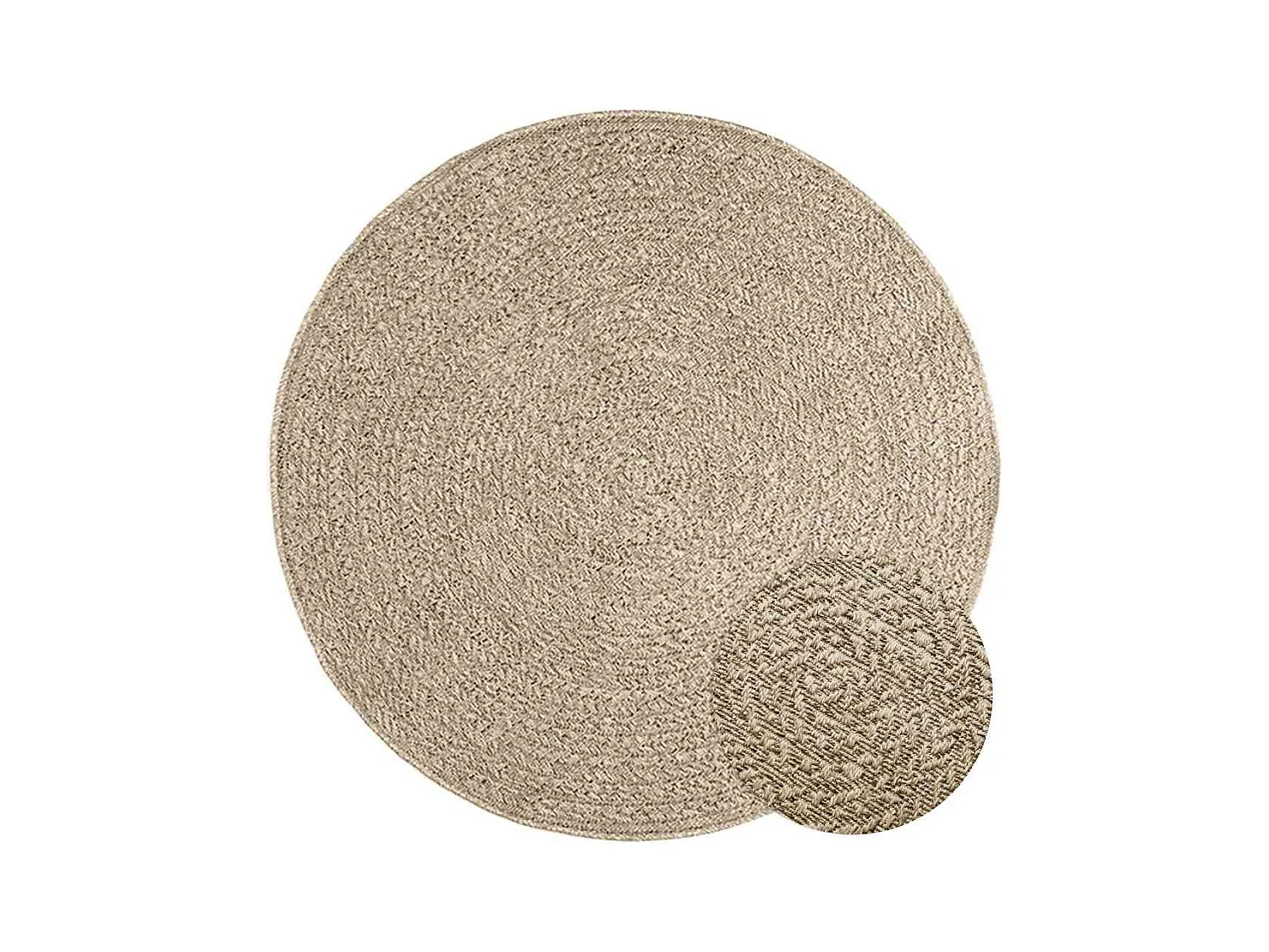 Tapis ZIZUR beige Ø 120cm aspect de jute intérieur et extérieur