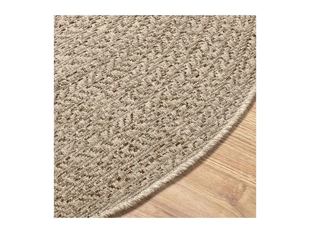 Tapis ZIZUR beige Ø 120cm aspect de jute intérieur et extérieur