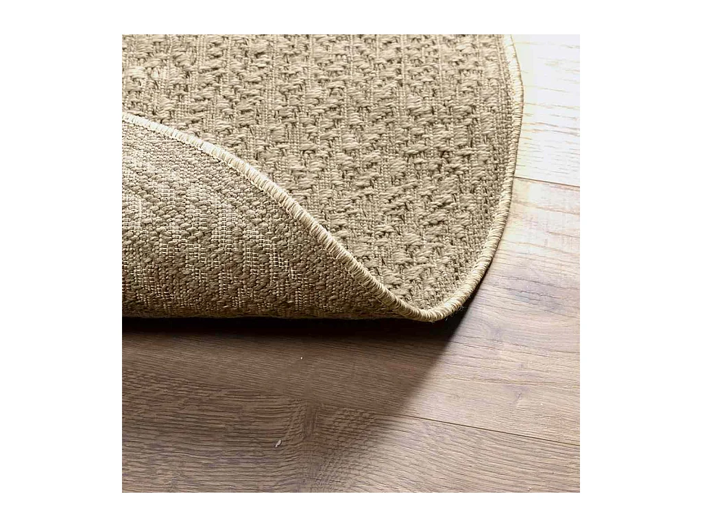 Tapis ZIZUR beige Ø 120cm aspect de jute intérieur et extérieur