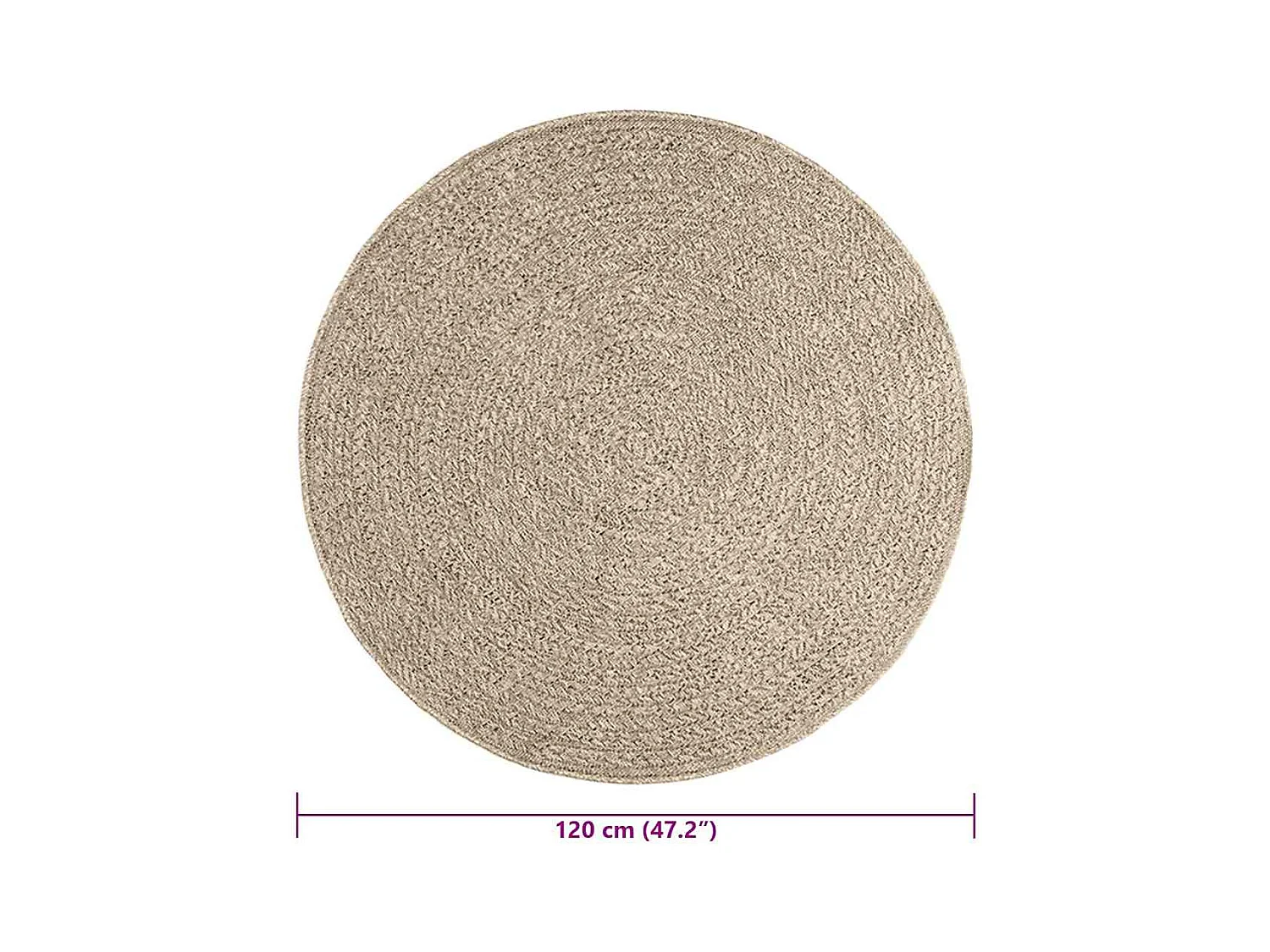 Tapis ZIZUR beige Ø 120cm aspect de jute intérieur et extérieur