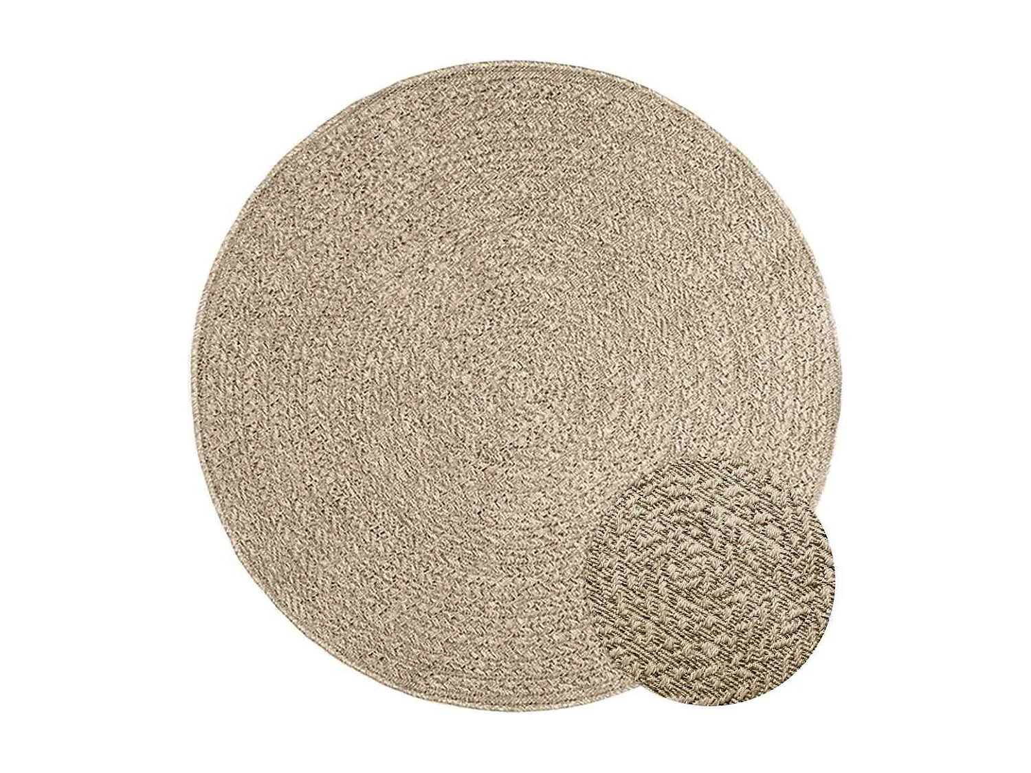 Tapis ZIZUR beige Ø 120cm aspect de jute intérieur et extérieur