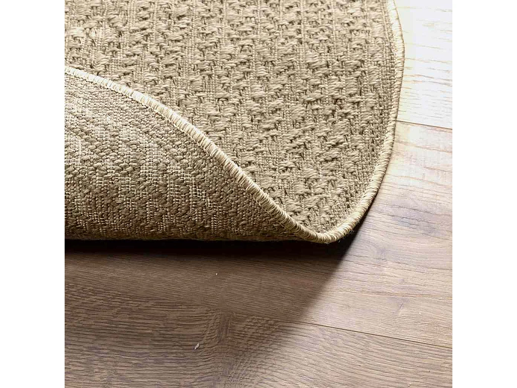 Tapis ZIZUR beige Ø 120cm aspect de jute intérieur et extérieur