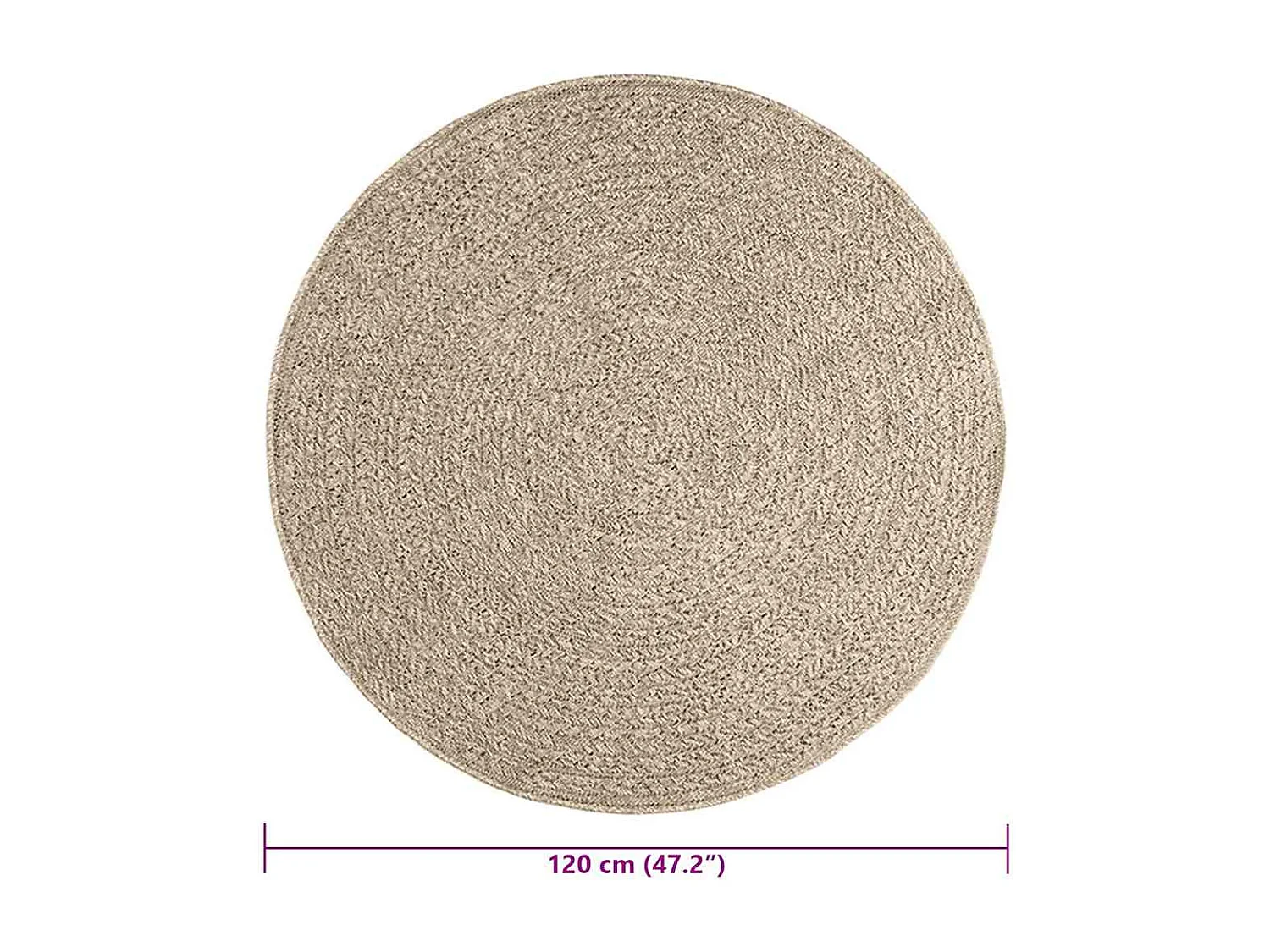 Tapis ZIZUR beige Ø 120cm aspect de jute intérieur et extérieur