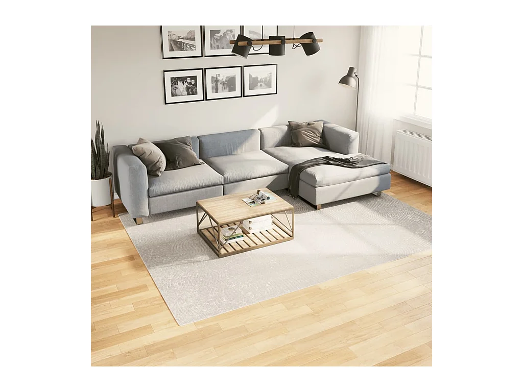 Tapis IZA poils courts style scandinave crème 200x280 cm