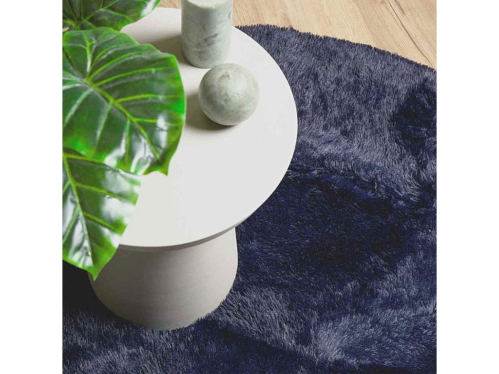Tappeto shaggy a pelo lungo blu navy NAVARRA 200x200 cm