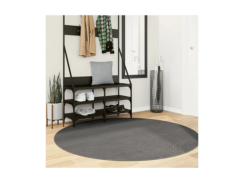 Tapis IZA poils courts style scandinave anthracite Ø 160 cm