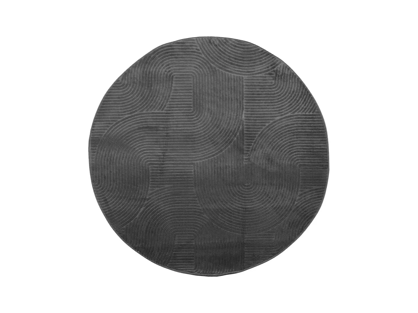 Tapis IZA poils courts style scandinave anthracite Ø 160 cm