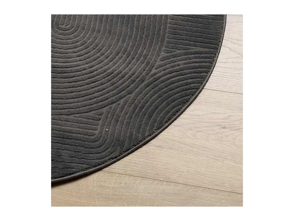 Tapis IZA poils courts style scandinave anthracite Ø 160 cm