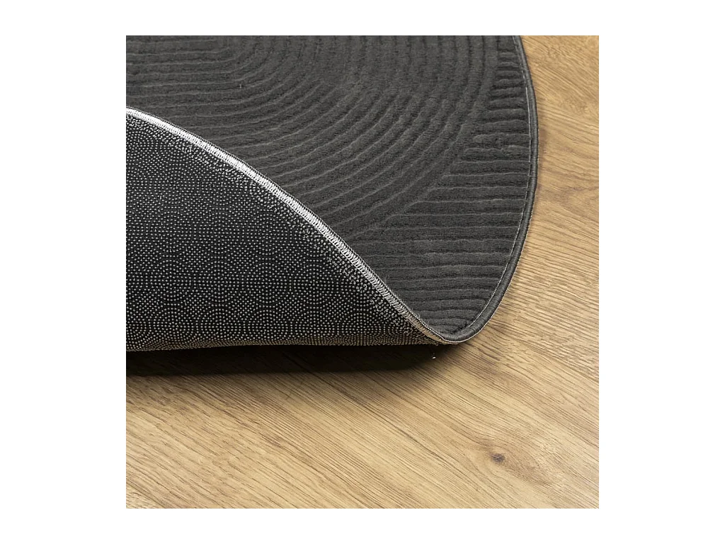 Tapis IZA poils courts style scandinave anthracite Ø 160 cm