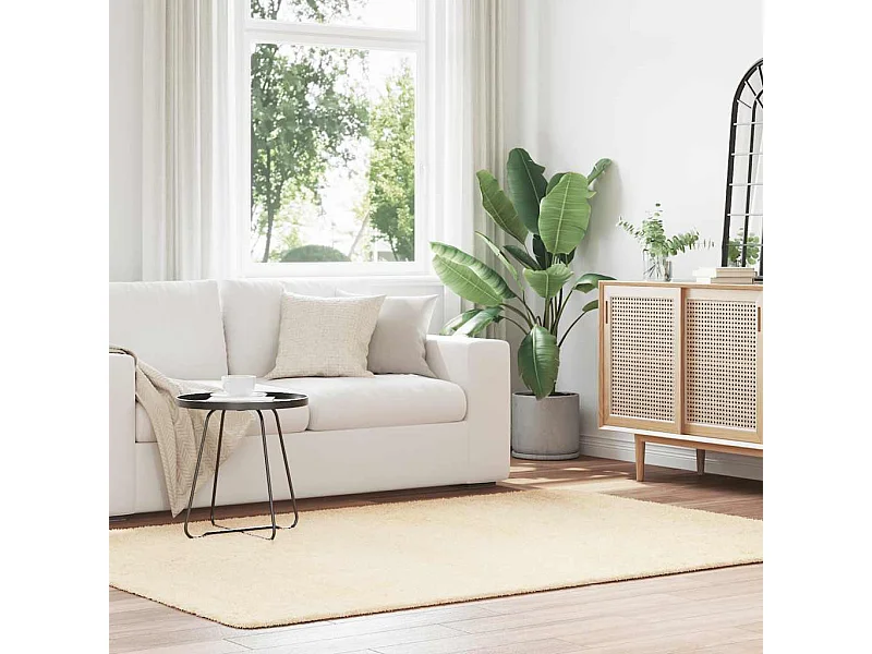 Tapis Shaggy à poils longs NAVARRA crème 160x230 cm polyester