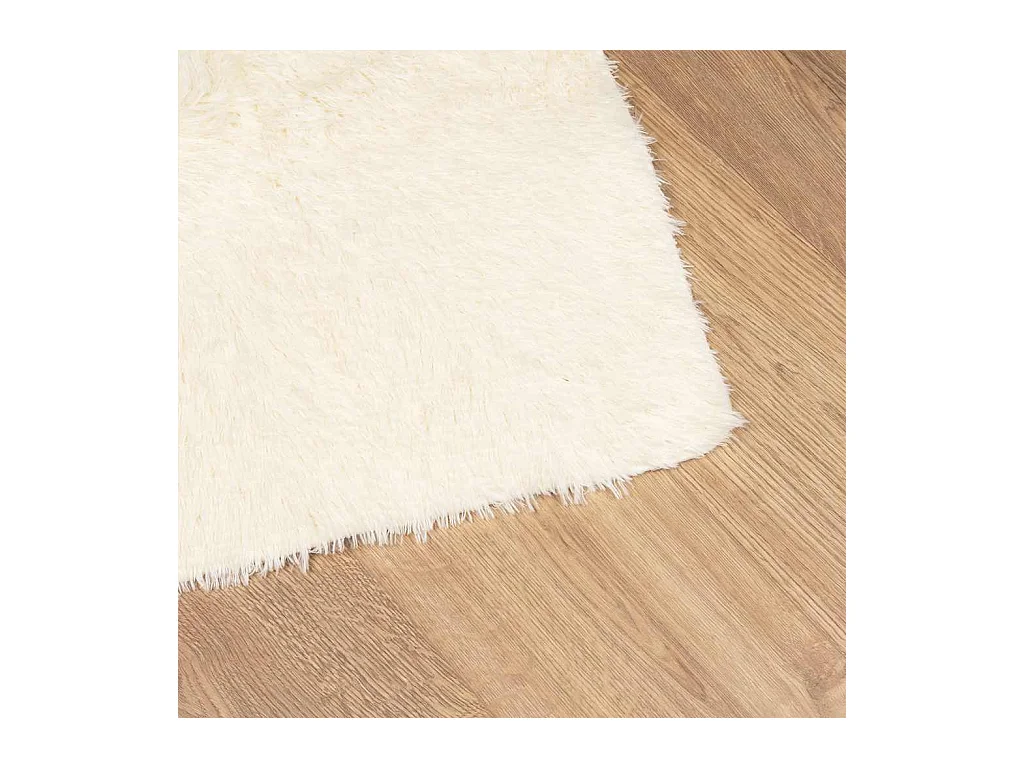 Tapis Shaggy à poils longs NAVARRA crème 160x230 cm polyester