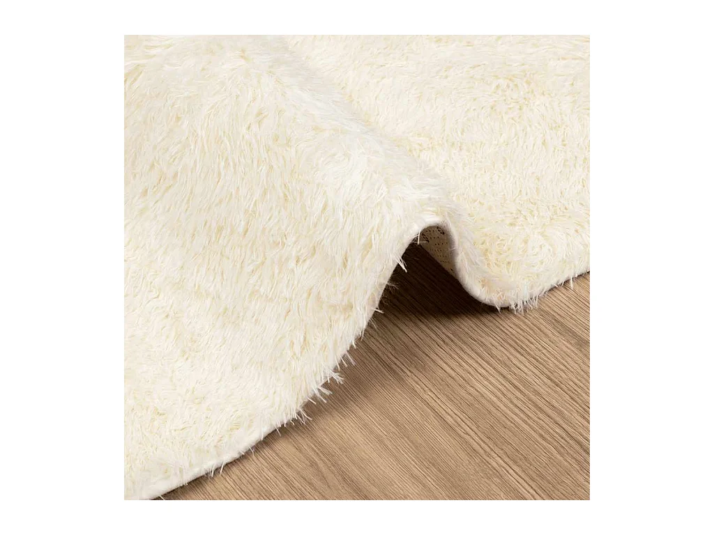 Tapis Shaggy à poils longs NAVARRA crème 160x230 cm polyester