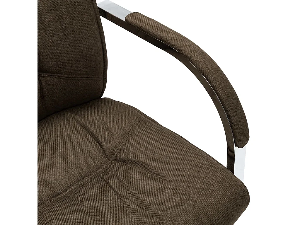 Chaise de bureau cantilever Marron Tissu