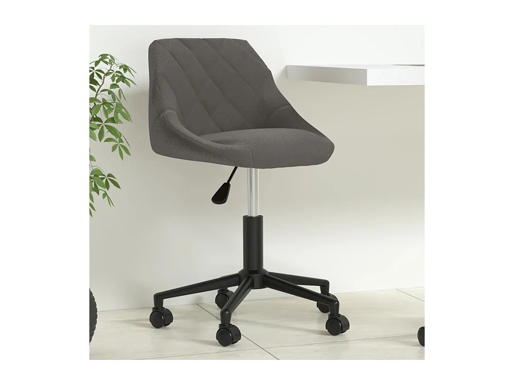 Silla de oficina giratoria de terciopelo gris oscuro