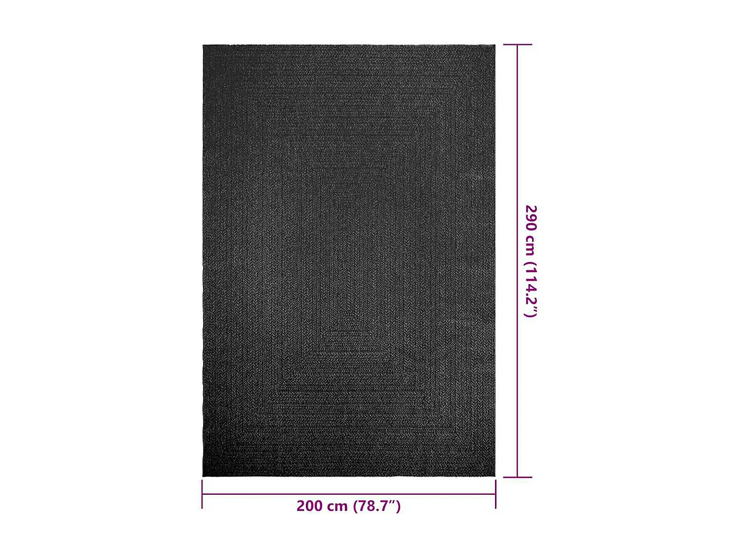Tapis ZIZUR 200x290 cm aspect de jute intérieur extérieur