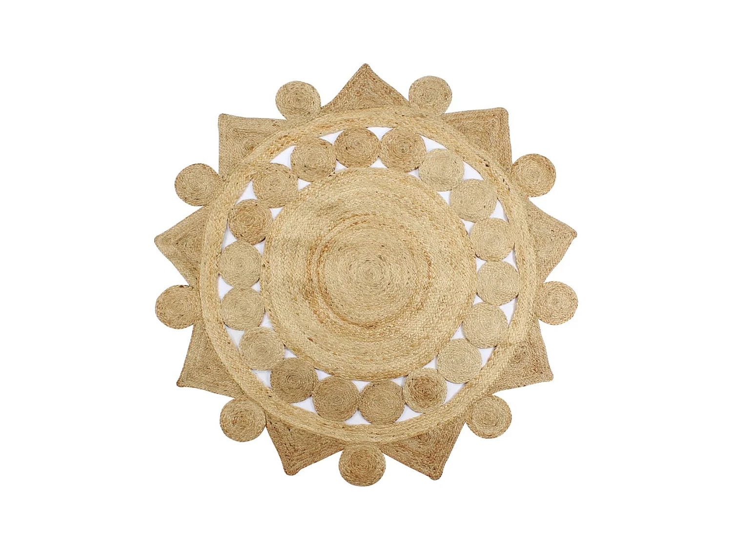 Tapis fait à la main Jute tressée 90 cm