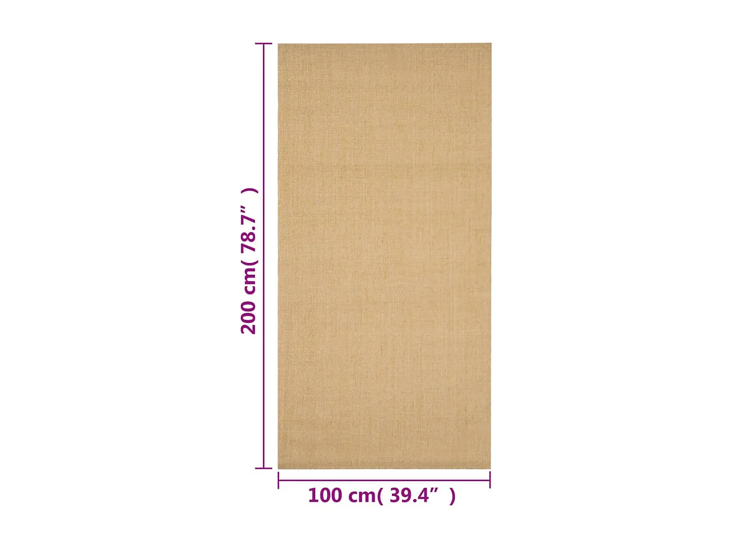 Tappeto in sisal naturale 100x200 cm