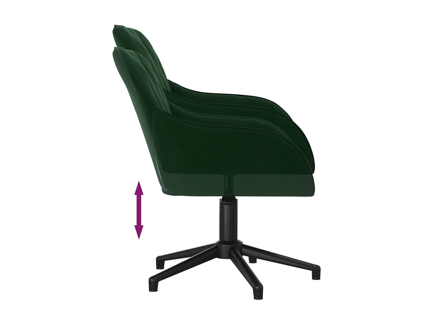 Silla de oficina giratoria de terciopelo verde oscuro