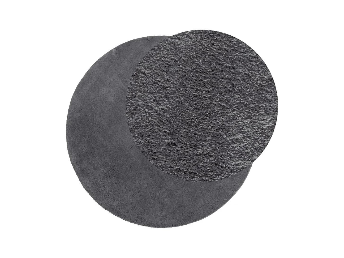 HUARTE zacht en wasbaar laagpolig vloerkleed in antraciet Ø 120 cm