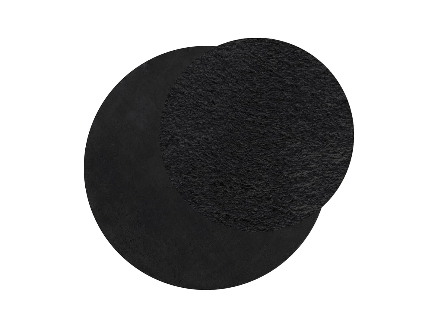 Tapis HUARTE à poils courts doux et lavable noir Ø 120 cm