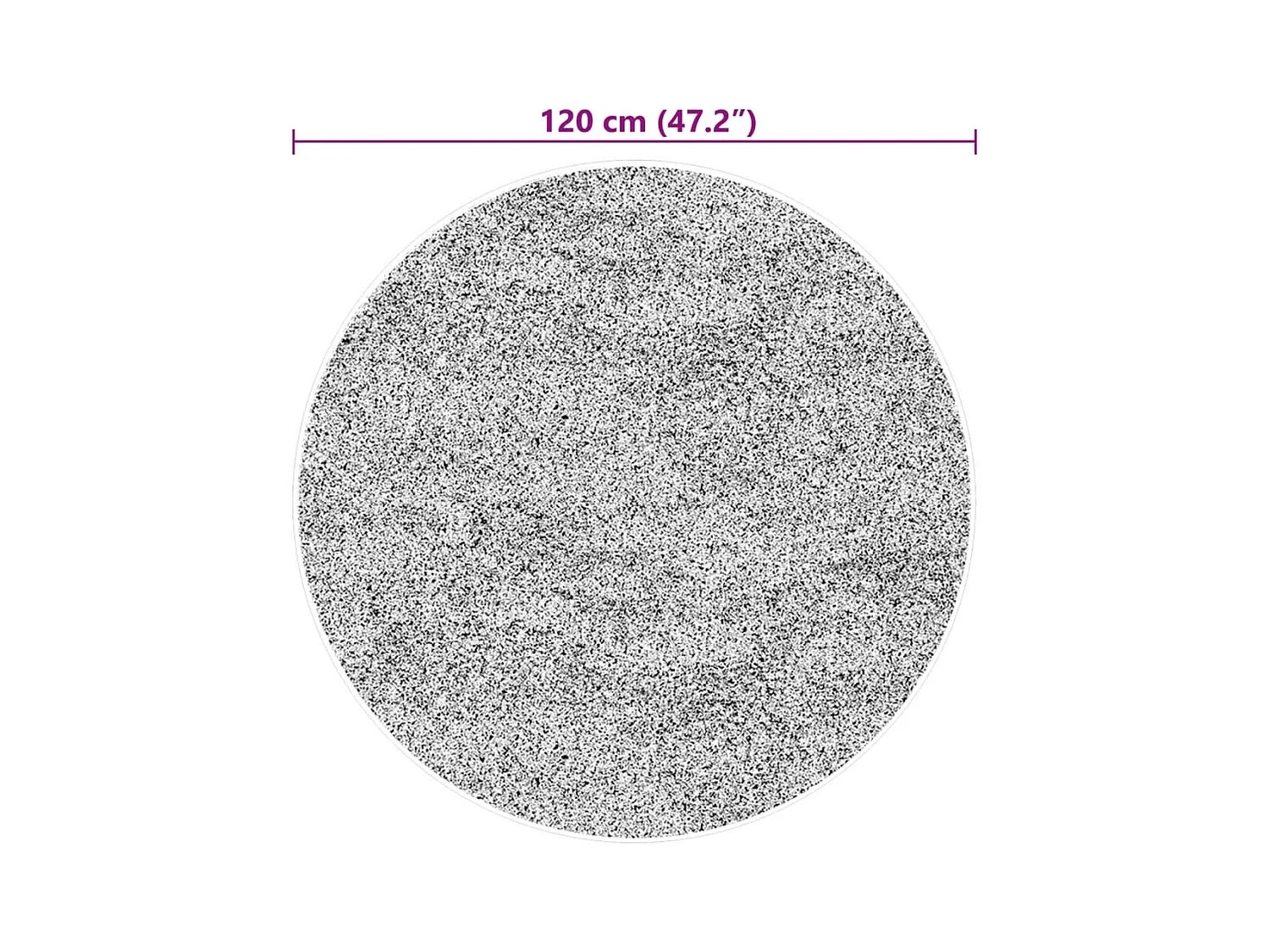 Tapis HUARTE à poils courts doux et lavable noir Ø 120 cm