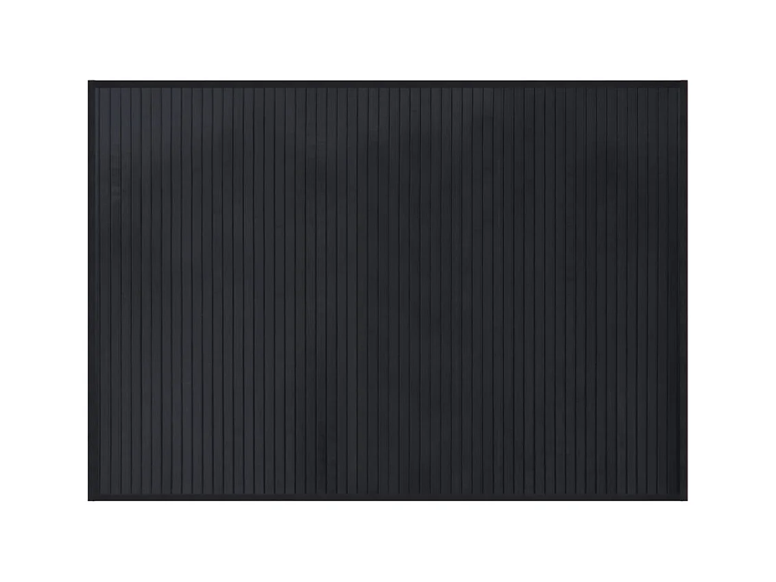 Rechthoekig zwart tapijt 70x100 cm bamboe