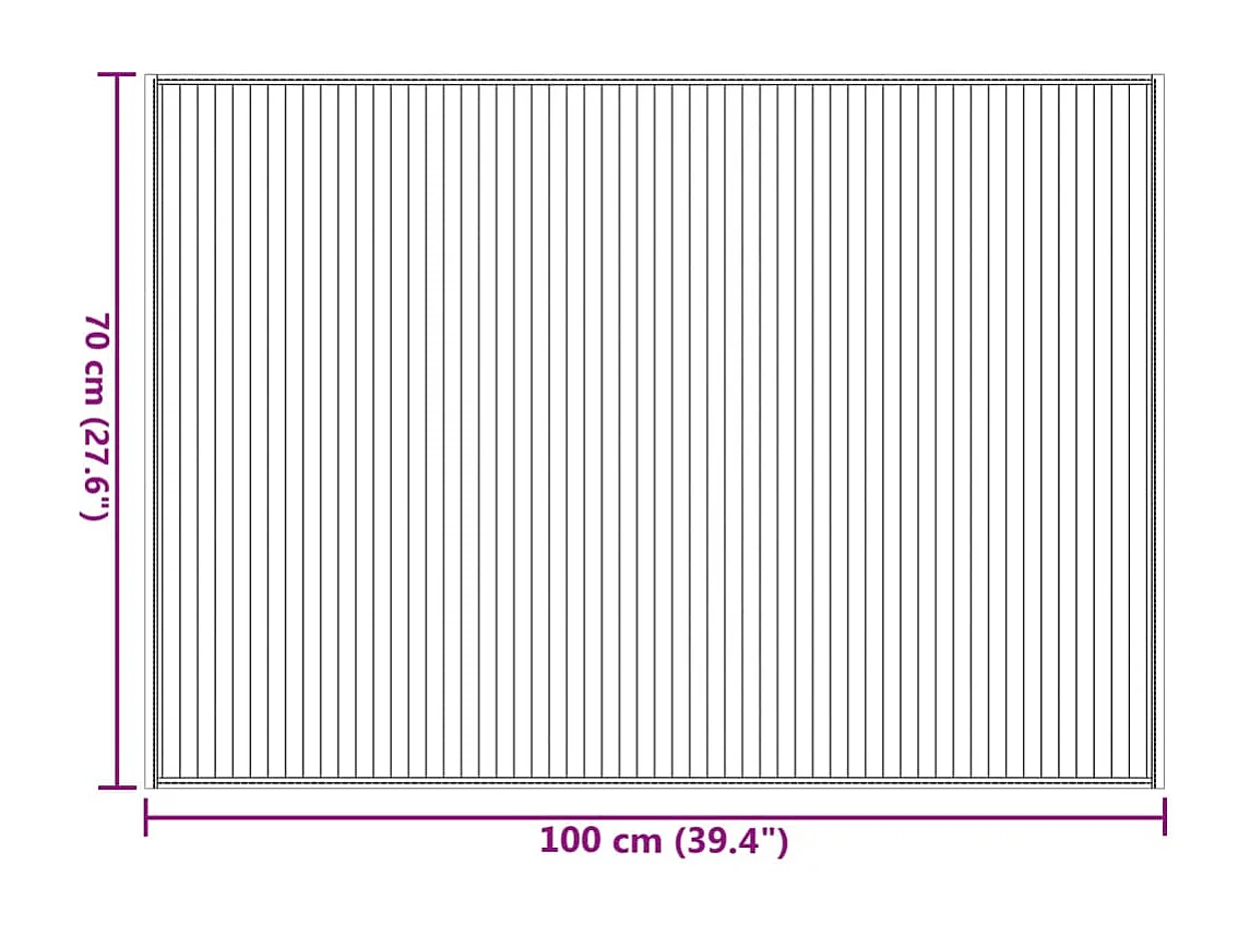 Tappeto rettangolare nero 70x100 cm in bambù