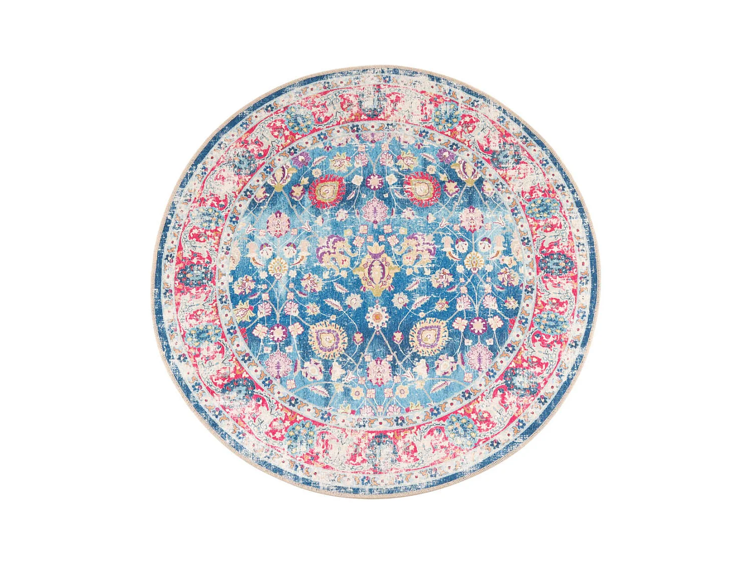 Alfombra lavable multicolor Ø 120 cm antideslizante