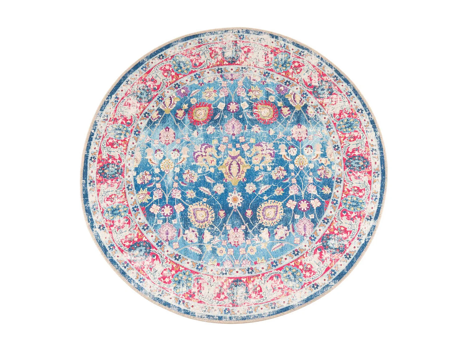 Alfombra lavable multicolor Ø 120 cm antideslizante