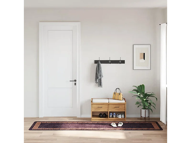 Tappeto antiscivolo lavabile 80x300 cm Nero e oro